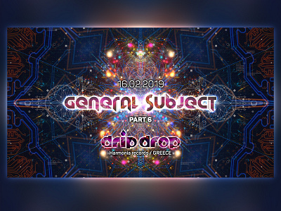 General subject flyer design digital music nightparty psychedelic psytrance