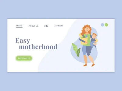 Easy motherhood landing page illustration child concept concept art cute illustration design flat illustration kid motherhood people shoping style ui ux ui design vector web