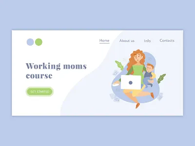 Working moms course landing page illustration child concept concept art cute illustration design flat hand drawn illustration kid landing page mom people style ui ui kit ux ui design vector web web illustration working