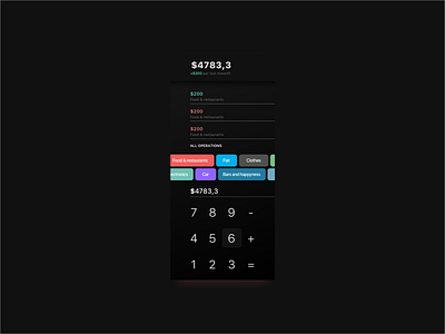 Spending Tracker mobile ui ux design