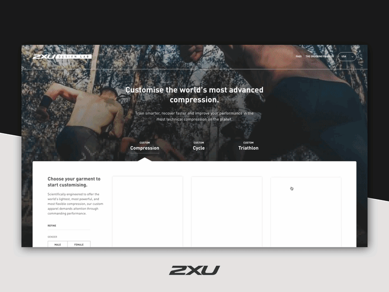 2XU Customisation Tool 2xu animation august customisation design screen capture ui ux video web design website