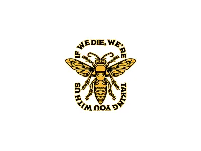 Bee badge bee bugs illustration logo nature vector yellow