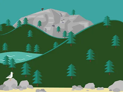 Acadia National Park - Upper Poster acadia icon maine national park vector