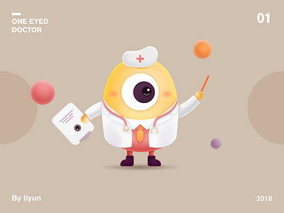 One eyed doctor doctor eye illustration one teach texture 可爱 lovely