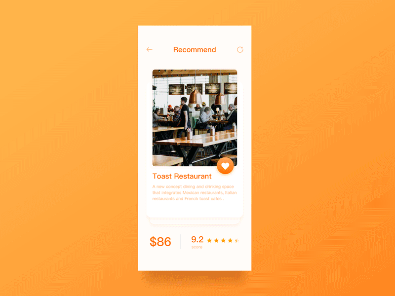 Restaurant app clean design ios mobile type ui ux