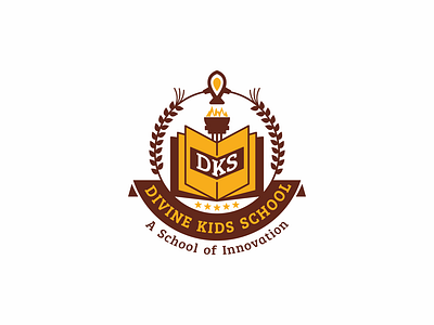 Divine Kids School academy design education logo logo school vector