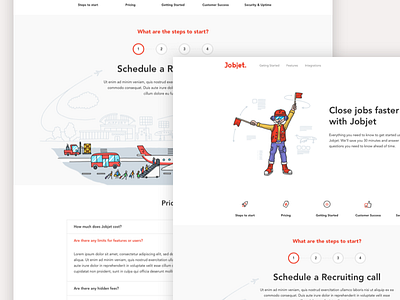 Jobjet design landing page ui ux web