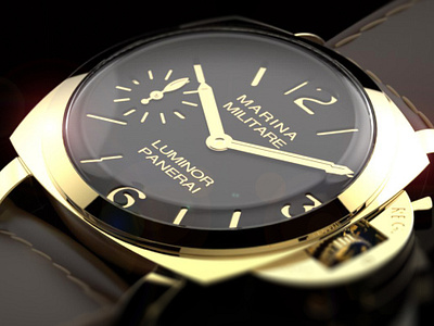 Panerai Watch Visualisation 3d 3d model c4d gold leather luxury solidworks watch watch face