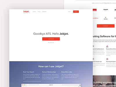 Jobjet design landing page ui ux web