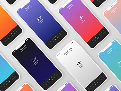 8-bit Weather 02 app gradient minimal modern ui weather