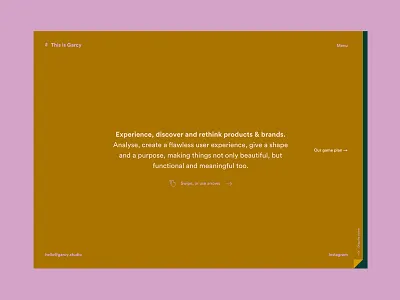 This is Garcy Website – Homepage animation branding brown contrast corporate identity design digital flat identity layout logo minimal minimalism type typography ui ux web webdesign website