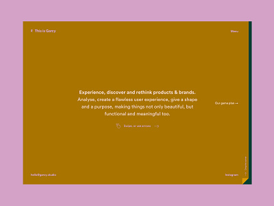 This is Garcy Website – Homepage animation branding brown contrast corporate identity design digital flat identity layout logo minimal minimalism type typography ui ux web webdesign website