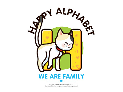 Happy letter (H) cat design dribbble fashion illustration letter logo