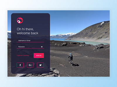 Mountain Fox Login bicycle design interface sketch ui