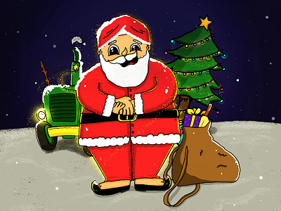 PUNJABI SANTA character characterdesign christmas christmas card concept gifts handdrawn illustration photoshop procreate app punjabi santa tractor