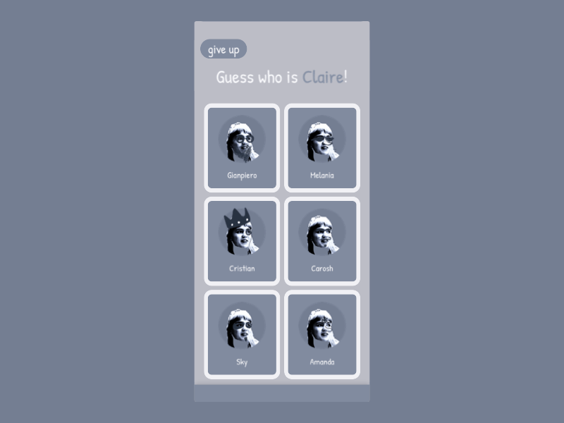 Drag and Drop animation clean design flat game grimes guesswho illustration iphone minimal monochrome simple sketch ui videogame