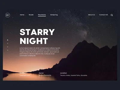 Starry night landing page design landing page nature ui uidesign unsplash web