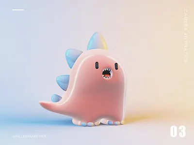 Little pink 3d c4d design illustration