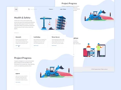 Smart Construction illustration ui ux web website