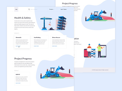 Smart Construction illustration ui ux web website