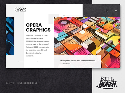 Opera Graphics Showcase app dayliui design freelance home page home page design interface interface designer landing slider street artist ui uidesign ux ux ui ux challenge web webdesign website zokay