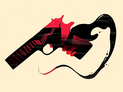 At the end of the gun characterdesign gun hand illustration shoot stairs