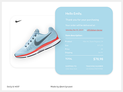 Dailyui 17 dailyui email nike receipt sketch app uidesign uxdesign