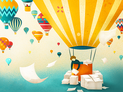 Hot air balloon accountant accountants balloons colorful design hot air balloon hot air balloons illustration landscape landscape illustration texture