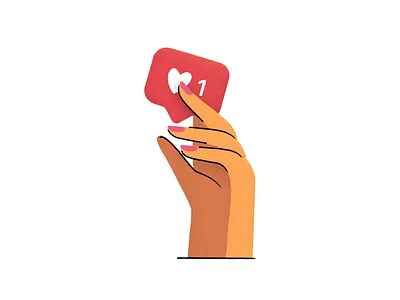 Instagram like 😊 custom hand heart illustration like love