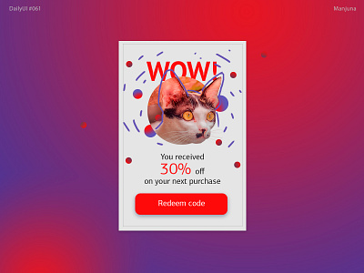 Daily UI #061 - Redeem coupon advertising cat coupon crazy daily ui daily ui daily ui 061 discount flat interface design offer red redeem redeem coupon site ui web web card web ui wow