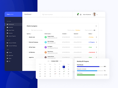 Admin UI - Part of CRM system admin admin dashboard admin panel admin template crm interface ui uxd