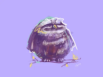 Owl cartoon character characterdesign coloring drawing fun illustration owl process sketch spovv