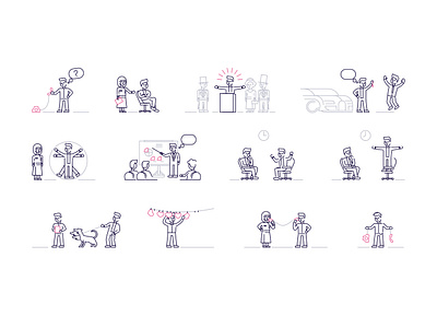 Set of vector icons #2 business characters coach hell hound icon icons illustraion logo meeting motivation outline icon presentation set telephone vector