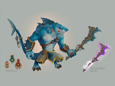 Shark characer game art shark