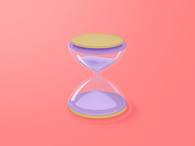 Sandglass Icon clock glass icon illustration red sand sandglass stopwatch time ui voilet