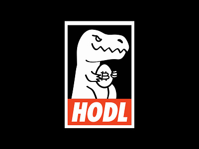 HODL dino hodl obey print