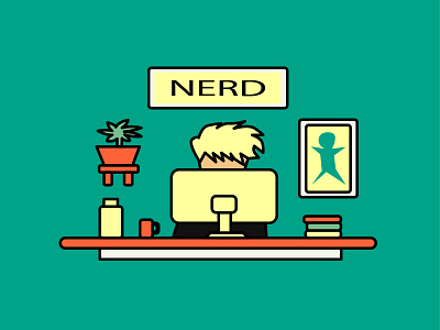 Nerd design flat illustration ui vector
