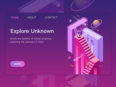 Explore Unknown 2.5d 宇宙 插图 网页 读书 阶梯
