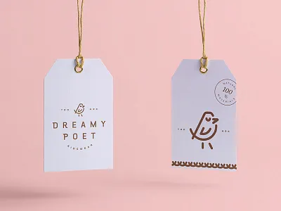 Dreamy Poet Tags animal bird children cute dream fashion kids kidswear label monoline packaging poet soft tag wear