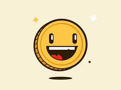 Coin boi coin crypto illustration logo smile