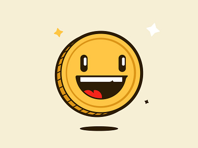 Coin boi coin crypto illustration logo smile