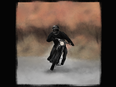 Autumn motorcycle ride digital art drawing illustration moto art powerscripts procreate rysunek scrambler sketch sketching szkic