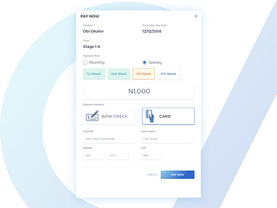 Cas Student - Pay Now adobe xd design payment form prototype ui ux