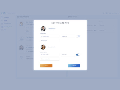 Cas Student - Profile Edit adobe xd design prototype ui ux