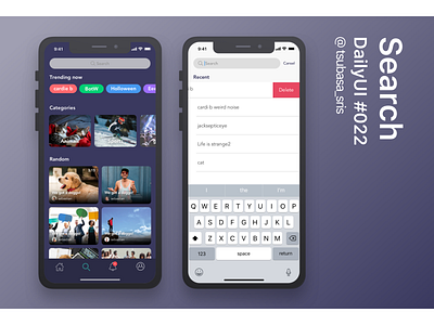 DailyUI#021 "Search" 022 app dailyui dailyui 022 dailyui challenge dailyuichallenge list view purple search search bar sketch ui ux video video app