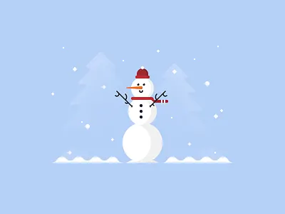 First Snow ⛄ carrot character christmas december holiday ice illustration snow snowman vector winter