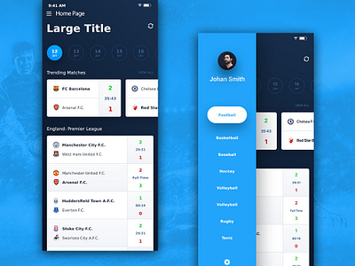 UI Design "Foot Ball" App app clean app desing branding clean app design design flat app deaign football app footballl app design game design sport sport app ui ui ux ui ux design ui designers