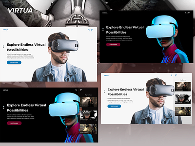 Virtual Reality Website Design dailui design games gaming illustration landing page landing page ui social typography ui ux uxui vector virtual virtual reality web