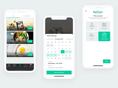 Food Diet App app design food app icons iphonex ux