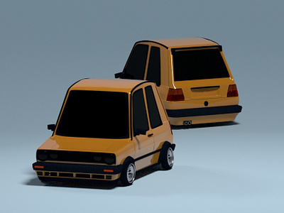 Golf Mk2 3d arnold arnoldrender car golf maya mk2 volkswagen vw zbrush